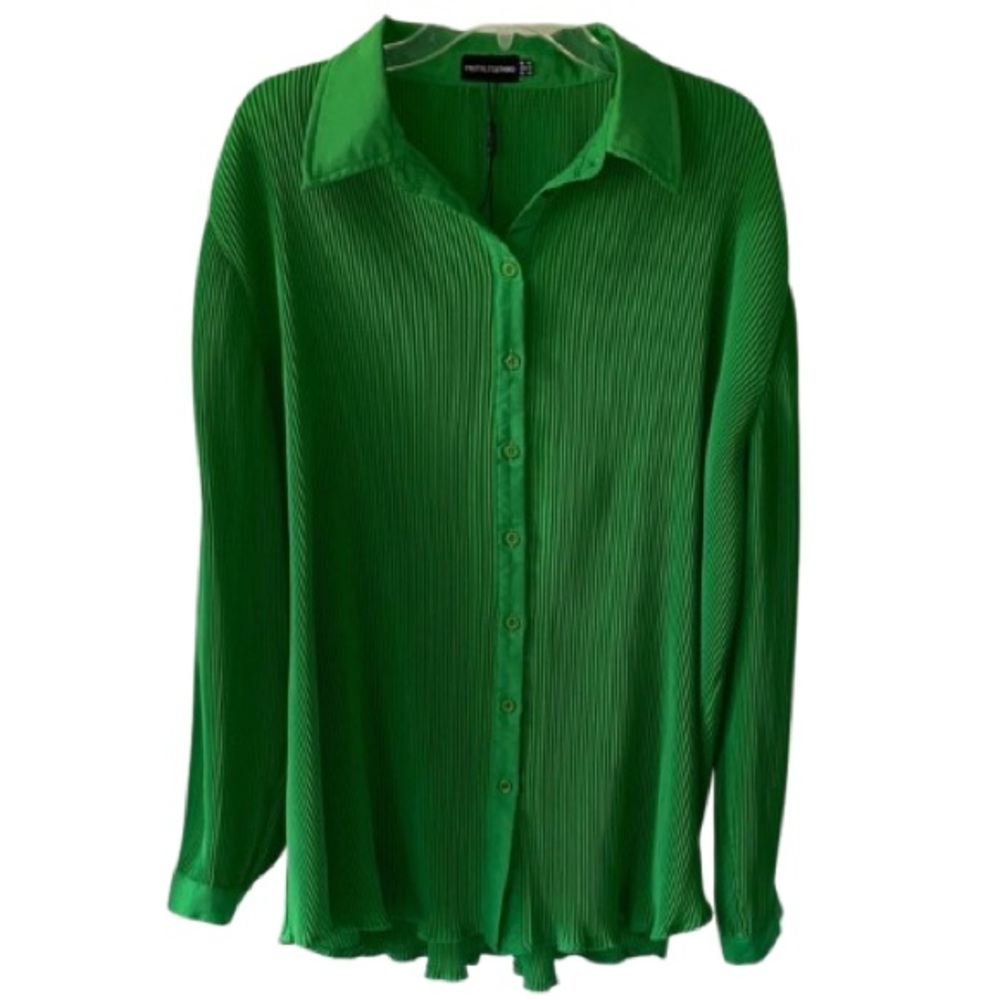 PrettyLittleThing Emerald Button-Down Shirt